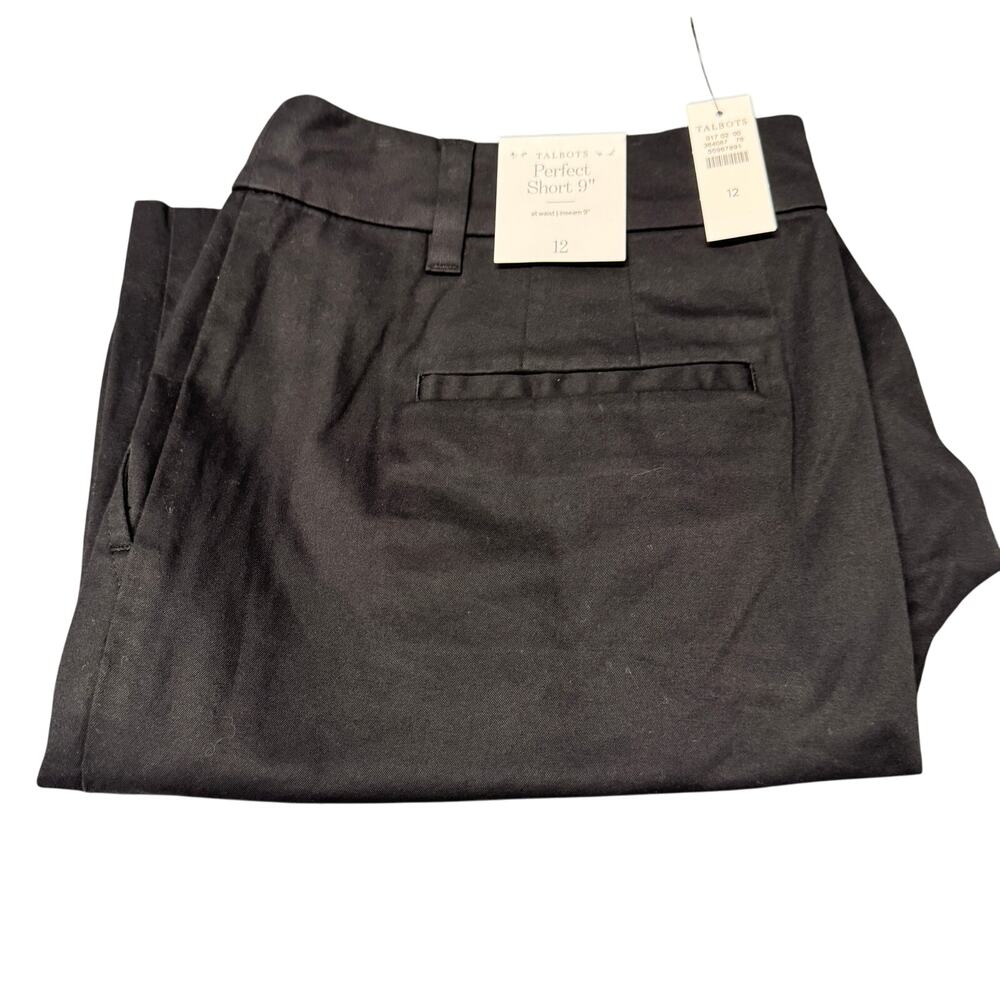 Talbots Perfect Shorts Womens 12 (35x9 ACTUAL) Black Coastal Chino NEW